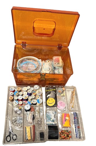 Vtg 1950 sewing box - 1950's, with