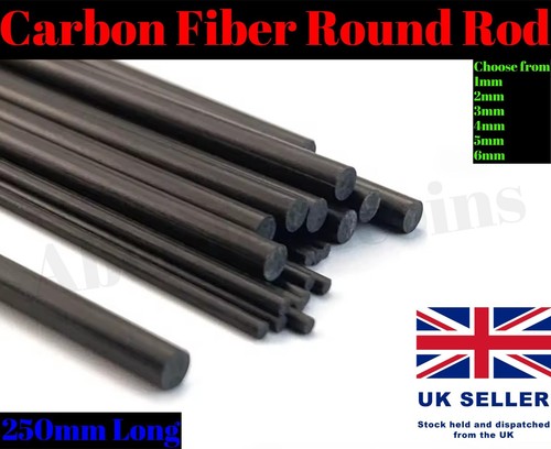 Carbon fibre fiber round rod - carbon,
