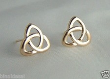 CLASSIC 9ct GOLD CELTIC KNOT STUDS EARRINGS Mothers Anniversary X'mas B'day GIFT