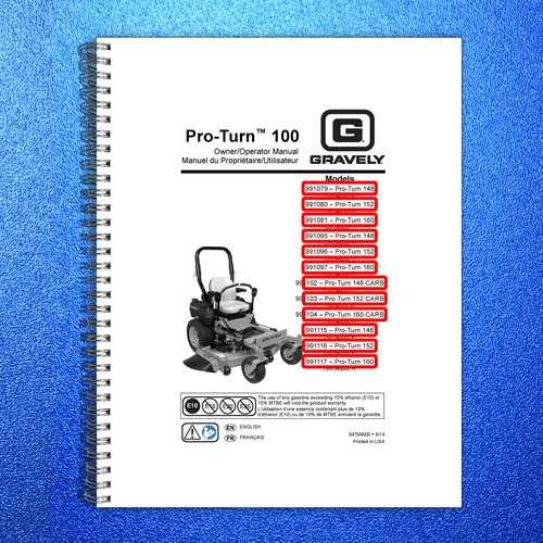 Gravely pro turn 148 152 - gravely, 160