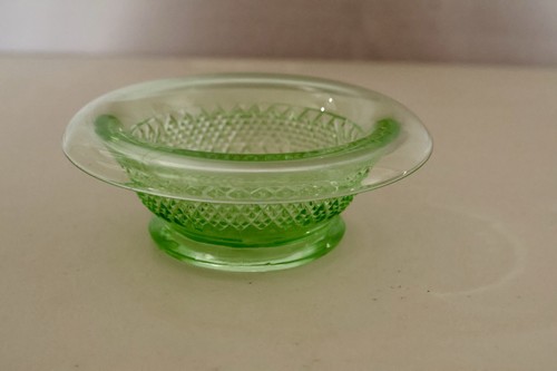 Vintage green glass bowl - vintage,