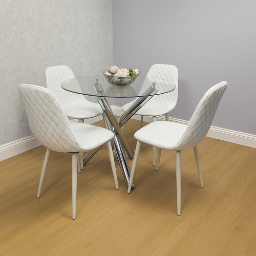 Modern round glass dining - modern,