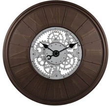 LARGE BRONZE COG WALL CLOCK