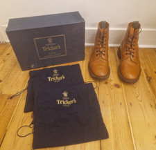 Tricker's Burford Boots 8.5 Bench Made Antique Marron