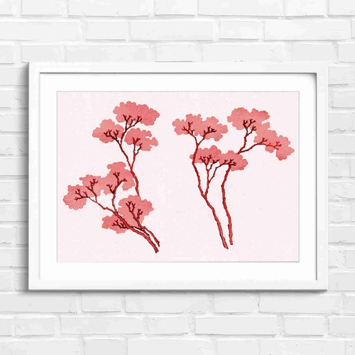 Minimalist peach trees - minimalist,