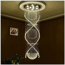 Long Crystal Globe Chandelier