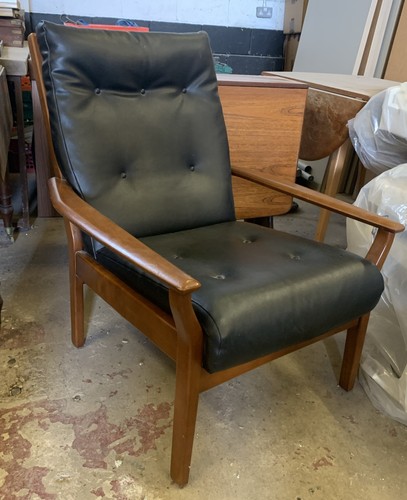 Mid century faux leather teak - century,
