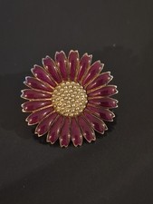 Kranz and Ziegler Denmark  Purple Enamel *Marguerite* Brooch/Pendant
