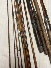 VINTAGE JOB LOT SPLIT CANE FISHING RODS   PARTS /SPARES IN BAG