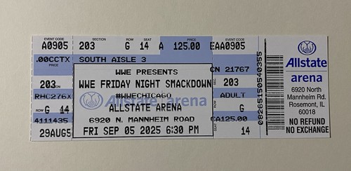 Wwe smackdown ticket stub - wwe,