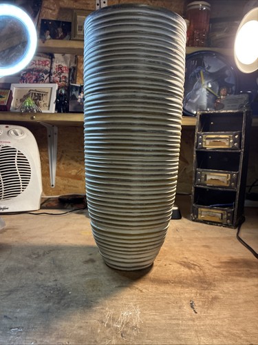 Classic tall ribbed floor vase - classic,