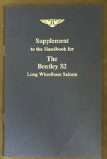 1961 Bentley Continental S2 Long Wheelbase LWB Saloon Motor Car Handbook