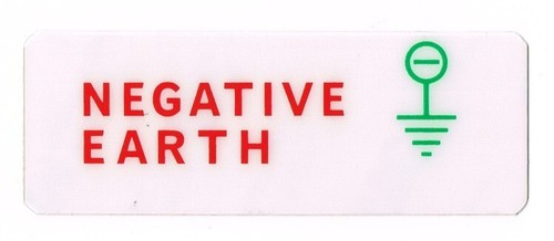 Negative earth label - label, rover