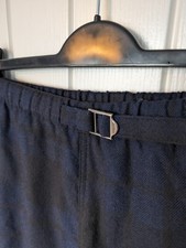 Wax London Slim fit Tartan Check Blue Trousers 34 Large Wool Cotton 