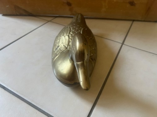 Large solid brass duck - large,