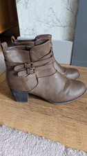 Ladies Boots Size 7 Ankle Brown Leather Lotus Tanya Zip Up