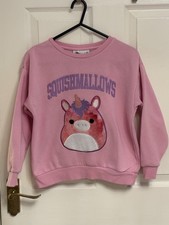 Squishmallow sweatshirt Jumper Pullover Pink Unicorn Age 8-9 Years
