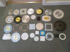 Mixed Collection of 30 Vintage Clock Faces Dials - Spares or Repair - Job Lot