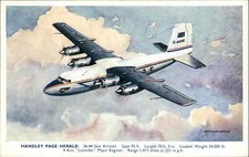 Bannister Handley Page Herald Airliner Airplane Vintage Postcard