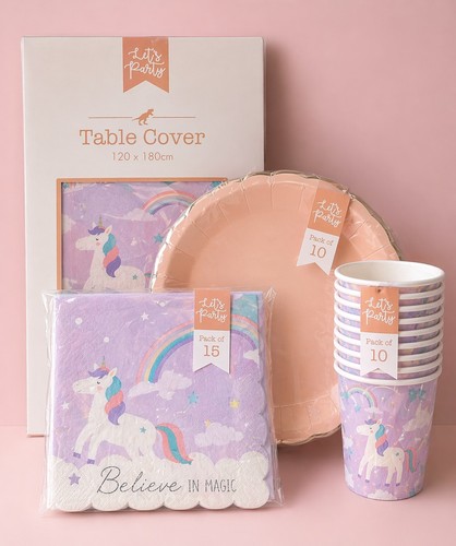 Unicorn party tableware set - unicorn,
