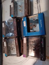 5 X Polished chrome Double + Single  light switches, job lot In Boxes Unused