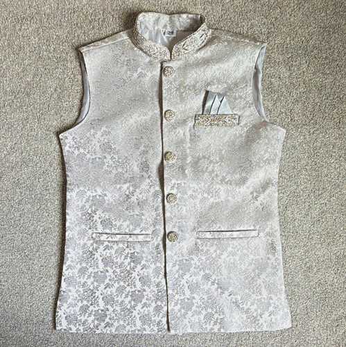 Men silver floral brocade - silver,