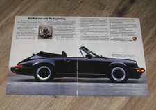 Porsche Car AD 1987 911 Cabriolet original TWO magazine pages advertisement