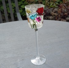 Hand-painted Tall Glass Candle
