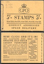 H25 5/- Booklet Wmk Edwards 2d