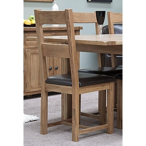 Solid oak 2pc leather seat - solid,