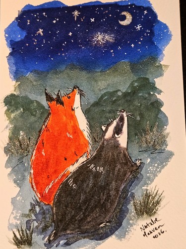 Sparkly fox badger moon - sparkly, &