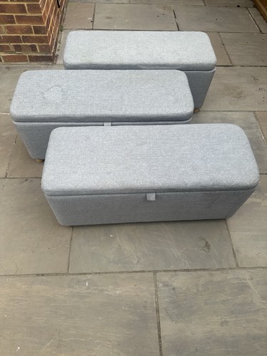 Argos grey fabric ottomans - grey,