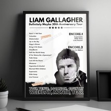 Liam Gallagher Setlist Poster