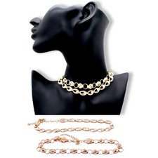 Gold 2 Piece Choker Necklace