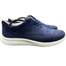 Hotter Trainers Mens Sz UK 10 Atlas Blue Nubuck Leather Comfortable Casual Shoes