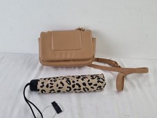 M&S/ Primark 2Pcs Bundle Brown Faux Leather Crossbody Bag Animal Umbrella NEW F2