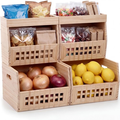 Pack wood pantry storage - wood,