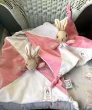 2 X PETER RABBIT PINK & WHITE