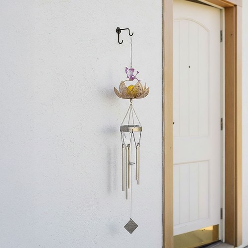 Solar hanging metal wind chime - metal,