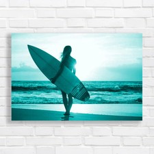 Surfer Girl Silhouette At