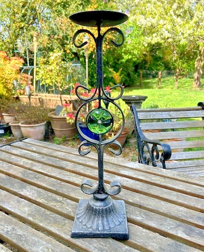 Cast iron base candlestick - cast,