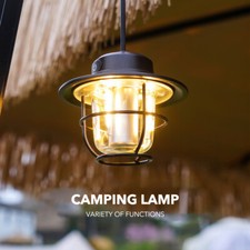 Outdoor LED Retro Camping Light Tent Hanging Lantern Lamp Rechargeable 4 Modes