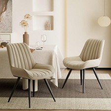 2x Faux Leather Dining Chairs