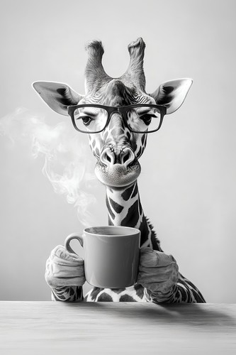 Giraffee drinking coffee - giraffee,