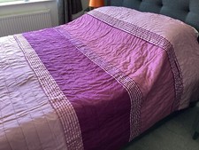NEXT HUGE RIBBON PINK/PURPLE PLEAT BEDSPREAD/THROW/COVERLET 102 x 110” now £15