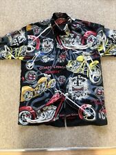 Vtg Orange County Choppers Short Sleeve Collar Button Up Shirt Size Men's L