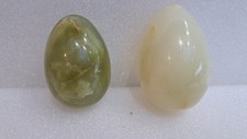 Set of 2 Polished Onyx Egg Natural Stone Collectible