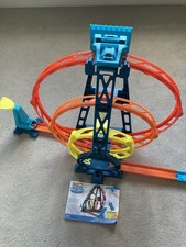 Hot Wheels Triple Stunt Loops Track Set Kids Toy Race Track