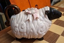 RARE Circa 2000 Andy Titcomb Ceramic Ewe Sheep Teapot " Tea For Ewe "
