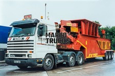 Truck photo Scania 143M 450 Low loader United Kingdom white EXTEC SCREENS #a4kg